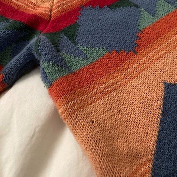 Chaps Navajo Aztec Southwestern Cowl Neck Knit Sweater Medium M - Picture 3 of 13